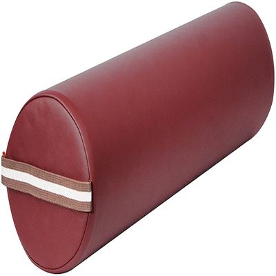 Master Massage 6"x26" Full Round Massage Bolster,Full Round Massage Bolster Pillow Cushion,100% PU Upholstery Massage Bolster (Burgundy)