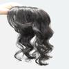 12" Wavy Human Hair Topper with Bangs 5x5" Silk Base Curly Hair Topper Hairpieces Clip in Middle Part Long Wavy Side Bangs Wavy Wiglets Hairpieces Clip in Toupee for Women(Natural Black) view 2