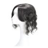 12" Wavy Human Hair Topper with Bangs 5x5" Silk Base Curly Hair Topper Hairpieces Clip in Middle Part Long Wavy Side Bangs Wavy Wiglets Hairpieces Clip in Toupee for Women(Natural Black) view 3
