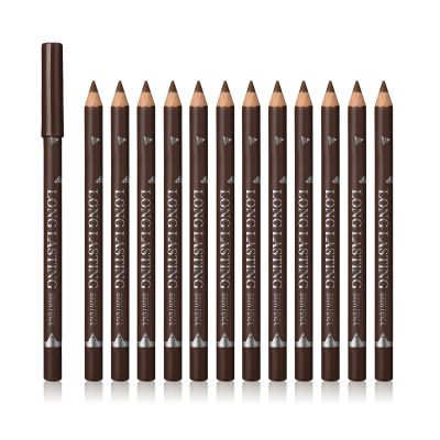 SUMEITANG 12 Pcs Brown Eyebrow Pencil Eyeliner MakeupSoft TexturedEasy to ColorLong LastingWaterproof Eyebrow Pen for Fills in Sparse Areas and GapsCreate a Natural Eye Brow