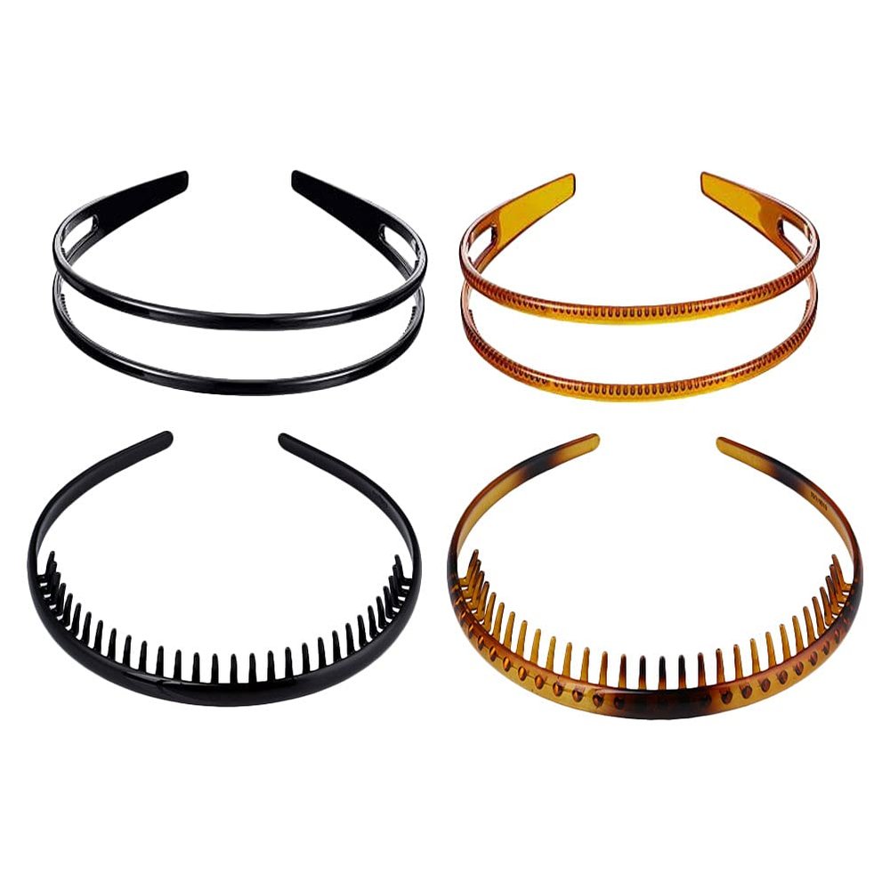 4pcs thin headband shower head plastic headband teeth comb hair ribbons for girls kids sports s workout s for men plastic hair comb DIY