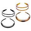 4pcs thin headband shower head plastic headband teeth comb hair ribbons for girls kids sports s workout s for men plastic hair comb DIY view 4
