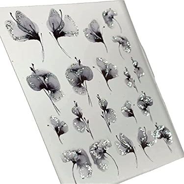 INKVICTUS Flower Nail Decals / Sliders 5121 Glitter for Manicure or Pedicure, Decal for Nails, Slider for Manicures and Pedicures, Nail Art