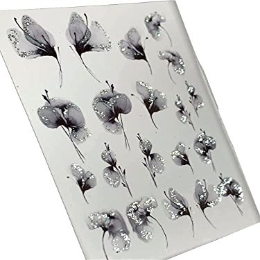 INKVICTUS Flower Nail Decals / Sliders 5121 Glitter for Manicure or Pedicure, Decal for Nails, Slider for Manicures and Pedicures, Nail Art