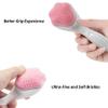 2 PC Silicone Facial Cleansing Brush Silicone Facial Scrubber Manual Exfoliating Facial Brush Face Cleanser Face Exfoliator Fine Bristles for Sensitive Skin Easy to Clean Lather Well (Pink&Blue) view 2