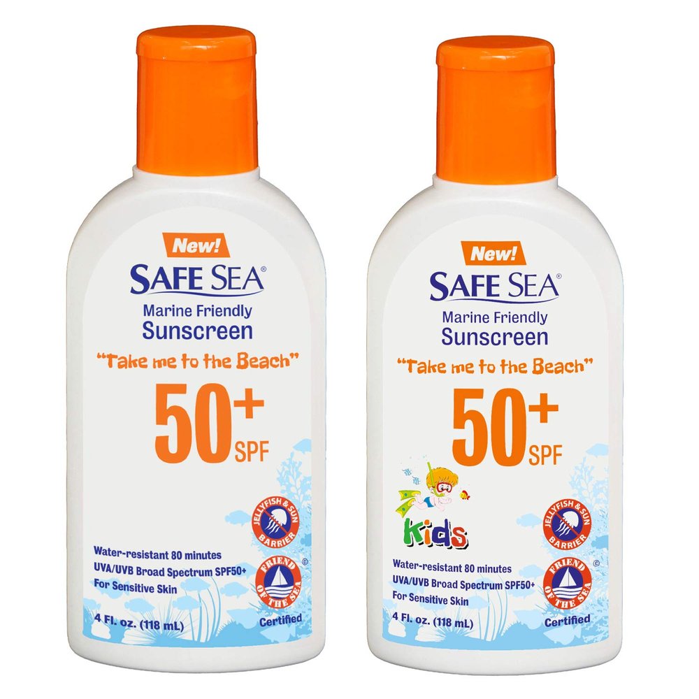 Safe Sea Jellyfish Sting Protective Lotion 50+ SPF kids and adults 2-pack