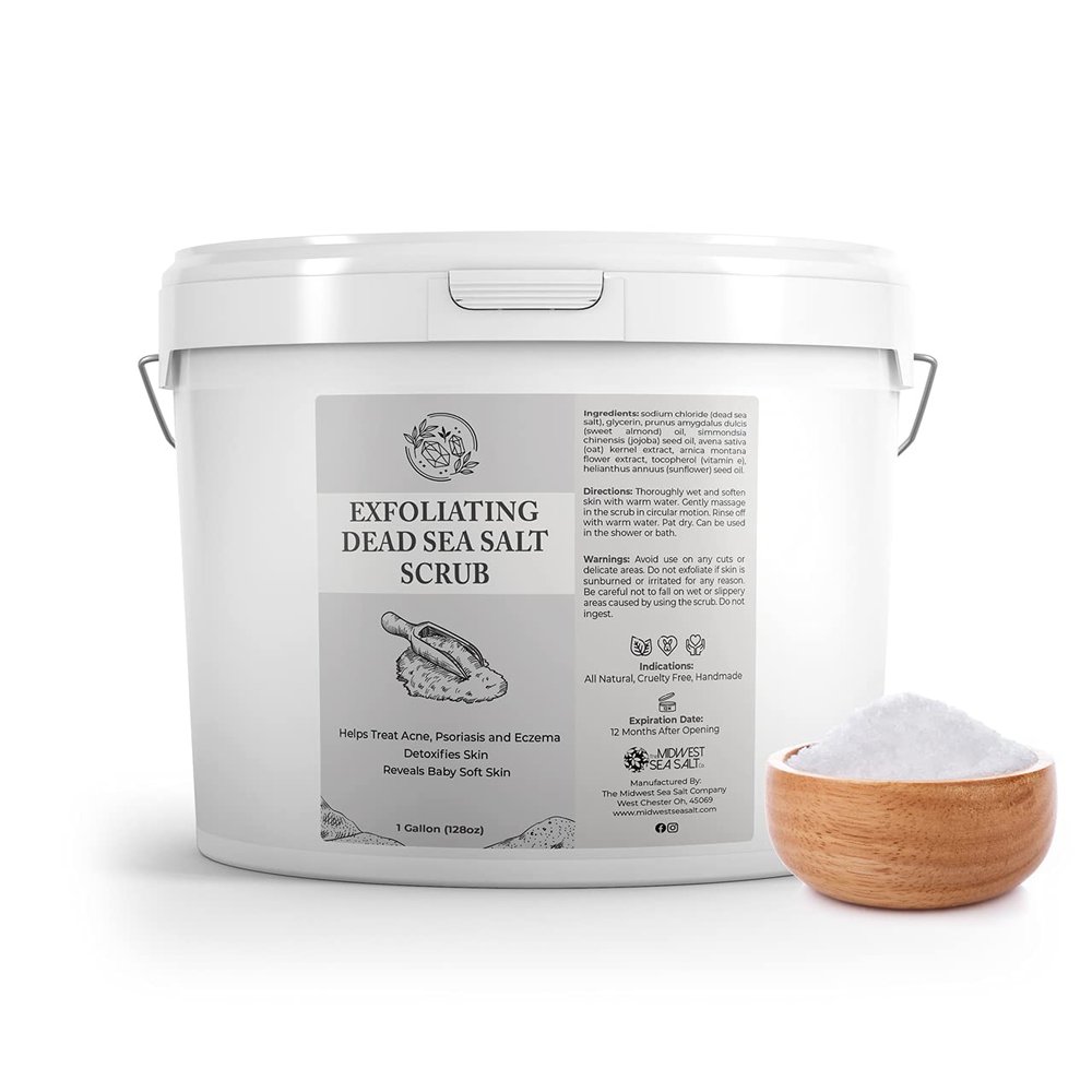 The Midwest Sea Salt Company - Exfoliating Dead Sea Salt Scrub - 128oz - Rose Absolute - Exfoliating Body Scrub