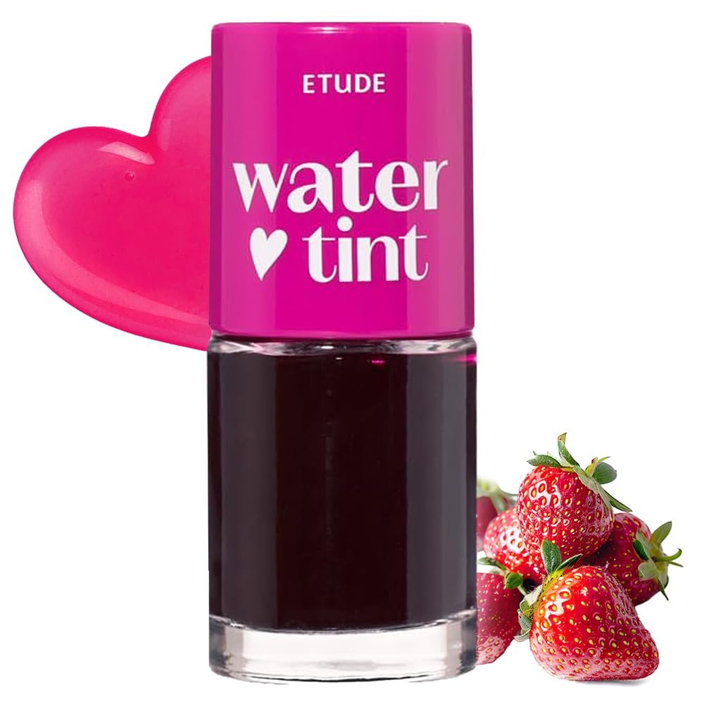 ETUDE Dear Darling Water Tint  Strawberry Ade | Korean Lip Stain & Lip Tint for Hydrated Pink Lips, Smudge-Proof Long-Lasting Lip & Cheek Makeup | K-Beauty Gift, Stocking Stuffers