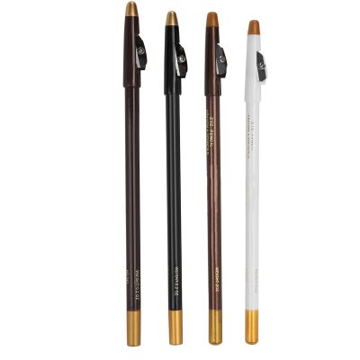 4pcs Kit(Black & White & Dark Brown & Light Brown), Beard and Hairline Outliner Pencils with Sharpener for Shaping Tools Stencils