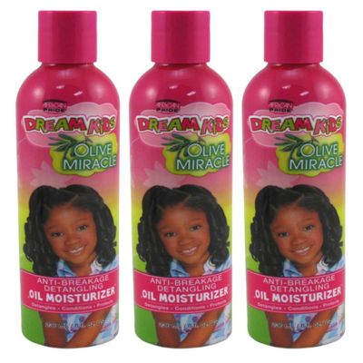 African Pride Dream Kids Olive Miracle Anti-Breakage Detangling Oil Moisturizer (3 Pack) - Contains Olive Oil, Detangles & Reduces Hair Breakage, 8 Oz