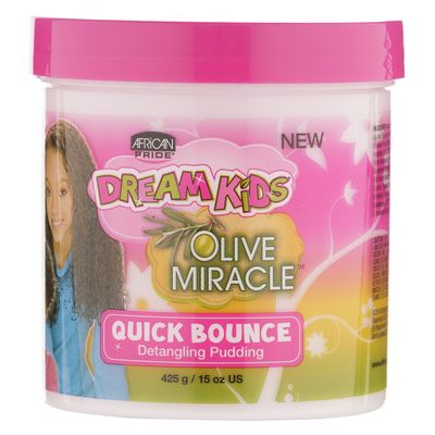 African Pride Dream Kids Olive Miracle Quick Bounce Detangling Pudding (3 Pack) - Detangles & Controls Hair Frizz, Adds Shine to Natural Coils & Curls, 15 Oz
