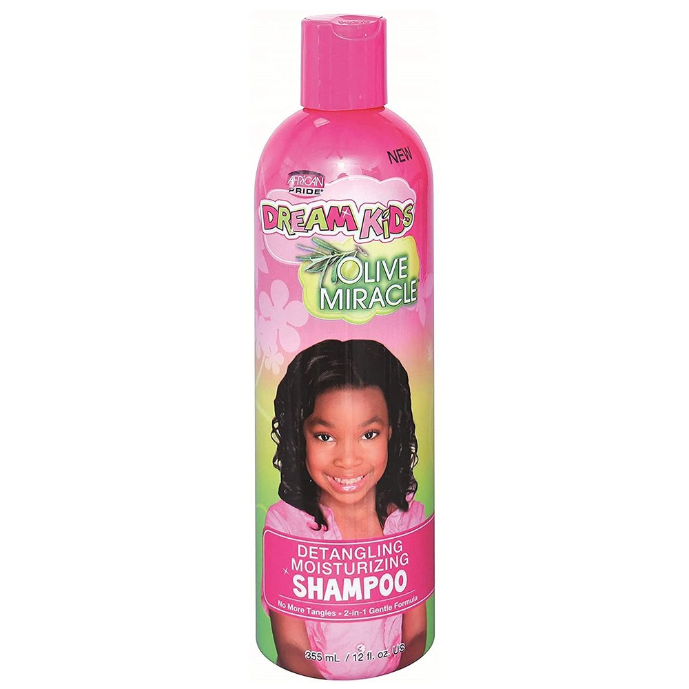 African Pride Dream Kids Olive Miracle DK Detangling Shampoo (3 Pack) - Detangles & Protects Hair, Contains Olive Oil to Seal in Moisture, 12 Oz