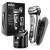 Braun Electric Razor for Men, Waterproof Foil Shaver, Series 9 Pro 9477cc, Wet & Dry Shave, with Portable Charging Case, ProLift Beard Trimmer, 5-in-1 Cleaning & Charging SmartCare Center, Silver view 1