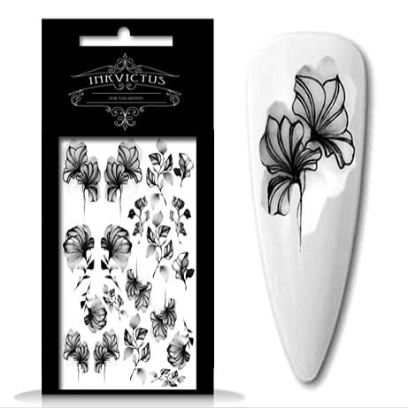 INKVICTUS Flower Nail Decals / Sliders 5338 Nail Decals, Sliders for Manicure or Pedicure, Decal for Nails, Slider for Manicures and Pedicures, Nail Art, Creates Stunning Look