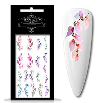 IBDI INKVICTUS Flower Nail Decals / Sliders 5066 Glitter Nail Decals, Sliders for Manicure or Pedicure, Decal for Nails, Slider for Manicures and Pedicures, Nail Art, Creates Stunning Look