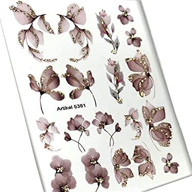 IBDI INKVICTUS Flower Nail Decals / Sliders 5381 Glitter Nail Decals, Sliders for Manicure or Pedicure, Decal for Nails, Slider for Manicures and Pedicures, Nail Art, Creates Stunning Look