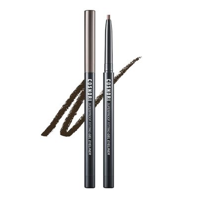COSNORI Super Proof Fitting Gel Eyeliner 03 Walnut Brown - Smudge-Proof, Longwear Eyeliner Pencil, Soft Drawing 2mm Ultra-Slim Pencil, Waterproof, 0.004oz (0.13g)