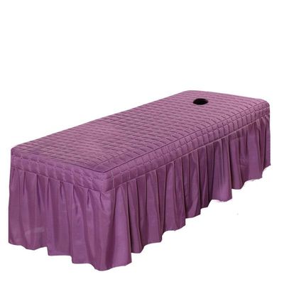 1pcs Bedskirt ONLY Solid Beauty Salon Massage Table Bed Sheet Bedspread Skin-Friendly Massage Sheet SPA Bed Full Cover with Skirt 190x80cm