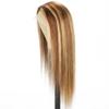 13x4 Hd lace front wigs human hair Bone straight human hair wigs Highlight 4/27 Pre-Plucked human hair wigs 18inches view 3