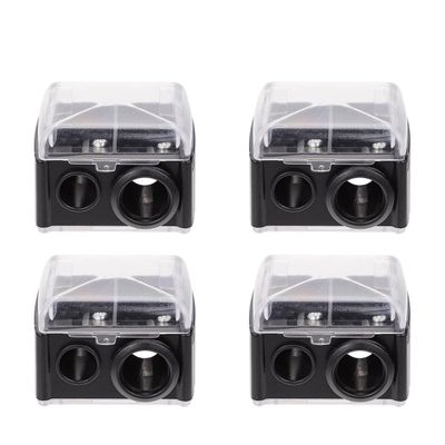 Lurrose Dual Hole Cosmetic Pencil Sharpener with Protective Caps for Eyebrow and Eyeliner Pencils Portable Makeup Sharpener for Women