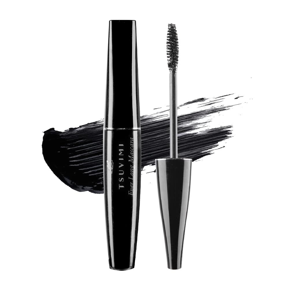 2 Sides Lengthening Mascara by TSUVIMI | Smudge-Proof, Clump-Free & Buildable Formula | Waterproof Defining Mascara Makeup | Ophthalmologist Tested, Hypoallergenic, Vegan, Cruelty Free | Super Black