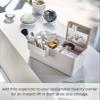 YAMAZAKI Home Tower Large Makeup Organizer Cosmetic Caddy With Handle Vanity Storage Drawer With Lid - Steel + Wood view 2