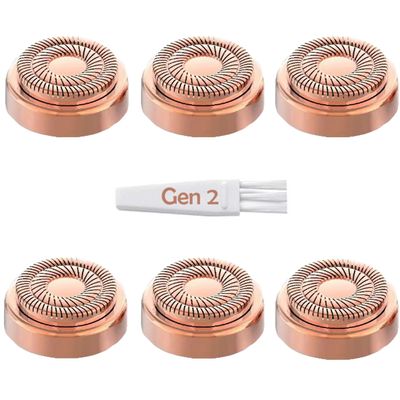 Replacement Heads for Finishing Touch Flawless Generation 2 Facial Hair Remover, 6 Count