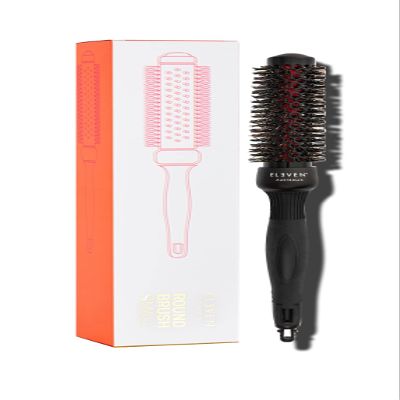 ELEVEN AUSTRALIA Small Round Hair Brush for Blow Drying & Blow Out Styling - Roller Brush for Women & Men, Professional Style Tool for Curling, Magnesium Barrel, Boar & Nylon Bristles