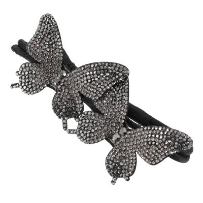 Beaupretty Rhinestone Hair Accessories Hair Bun Making Styling Tool Rhinestone Butterflies Hair Bun Maker Hair Band Accessory Bun Shaper for Hair Wedding Bun Hair Accessory Hair Donut
