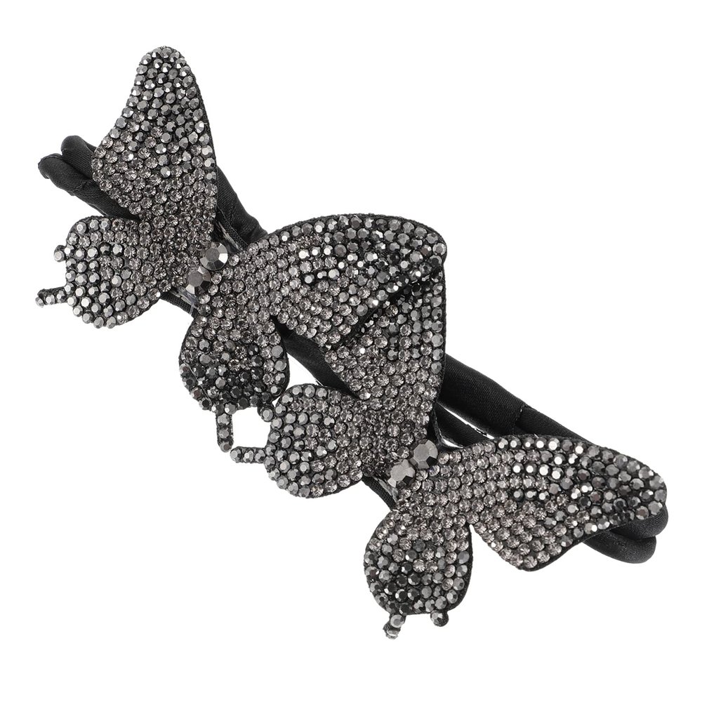Beaupretty Rhinestone Hair Accessories Hair Bun Making Styling Tool Rhinestone Butterflies Hair Bun Maker Hair Band Accessory Bun Shaper for Hair Wedding Bun Hair Accessory Hair Donut