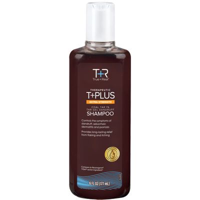 True+Real Coal Tar Therapeutic Tar Gel Anti-Dandruff Shampoo 1% Coal Tar, 6 Ounce