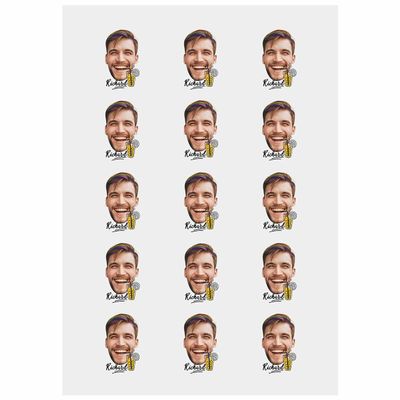 Custom The Groom Face Temporary Tattoos Adult, Personalized Fake Tattoos for Funny Bachelorette Party, Temporary Tattoos for Women,15 tattoos in One Paper