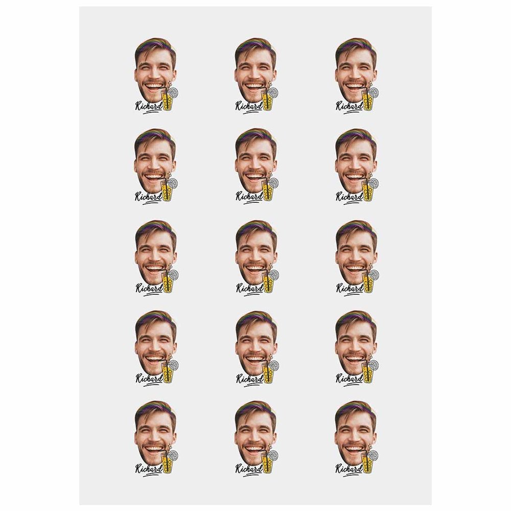 Custom The Groom Face Temporary Tattoos Adult, Personalized Fake Tattoos for Funny Bachelorette Party, Temporary Tattoos for Women,15 tattoos in One Paper