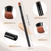 12 Pieces Small Concealer Brush Flat Lip Concealer Brush Under Eye Synthetic Fiber Makeup Eyebrow Outline Foundation for Concealing Blending Setting Buffing Makeup(Black) view 4