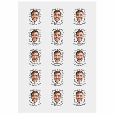 Custom Face Stickers Tattoos, Personalized Temporary Tattoos Fake Tattoos for Brithday, Funny Brithday Gifts for Bachelorette Party, 15 tattoos in One Paper, Upload Your Photo