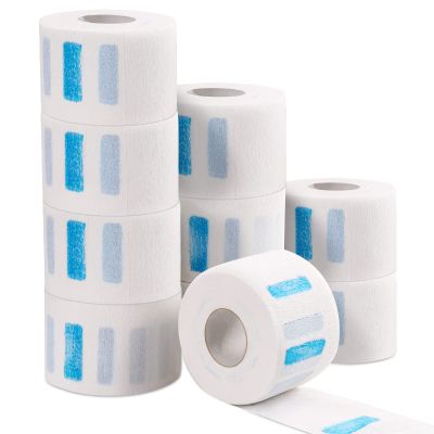 IOOROSE 10 Rolls Disposable Barber Paper Neck Strips, 1000 Count, 2.6 x 13 Inches, Professional Stretchy Paper Neck Band Protector Hairdressing Accessory Tool
