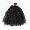 14 inch Short Curly I Tip Human Hair Extension Pre Bonded Brazilian Remy Hair Small Curly Microlinks Keratin Stick I Tip Hair For Black Women 100Strands 100g (18inch 100strands, #2(Darkest Brown)) view 2