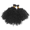14 inch Short Curly I Tip Human Hair Extension Pre Bonded Brazilian Remy Hair Small Curly Microlinks Keratin Stick I Tip Hair For Black Women 100Strands 100g (18inch 100strands, #2(Darkest Brown)) view 3