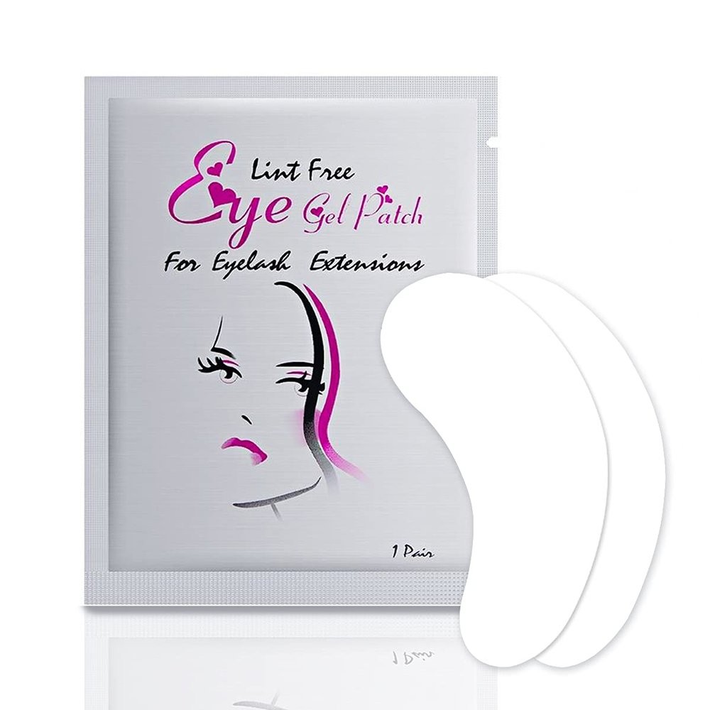 Flylin 100 Pairs Under Eye Pads, Eyelash Extension Gel Patches Hydrogel Eyes Patches Lint Free Eye Pads for Eyelash Extension Supplies