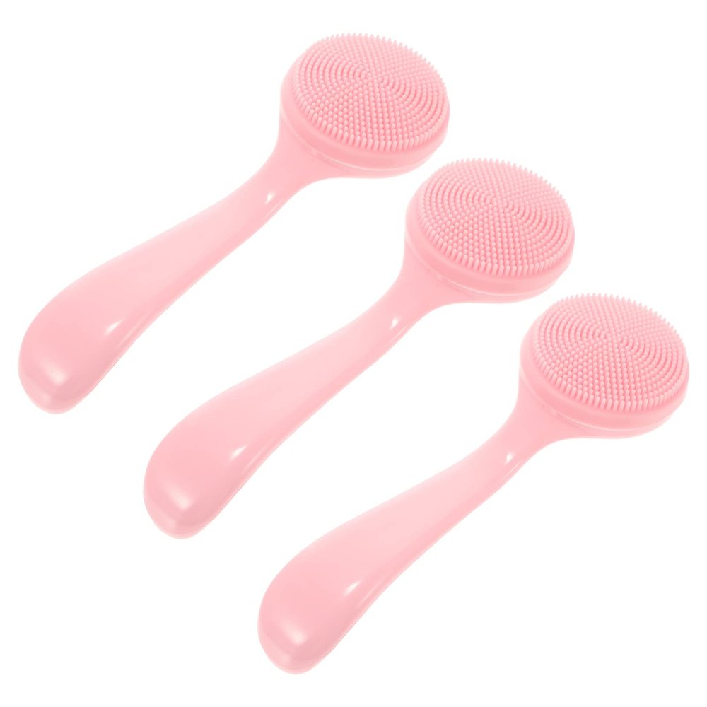 3pcs Face Brush Women Silicone Brush Facial Face Scrubber Face Cleaning Deep Cleaning Facial Cleansing