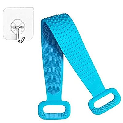 XXL Extra Long Silicone Back and Body Brush for Men and Women - Dual Side Scrubbing Texture Pads - Deep Cleaning for Creating Healthy Skin