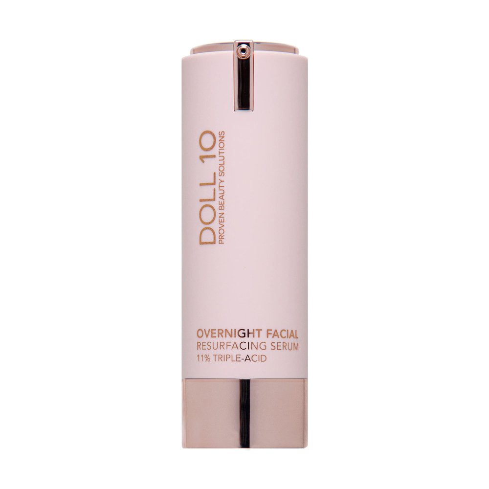 Doll 10 - Smooth Assist Overnight Facial 11% Triple-Acid Resurfacing Serum - Proven Overnight Transformation - Improves Skin Tone, Pores, Wrinkles & More - Vegan, Cruelty Free & No Parabens (1 oz)