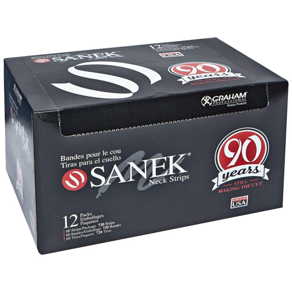 BARBER SALON GRAHAM BEAUTY SANEK NECK STRIPS 12 PACKS MADE IN USA #43310 - SET OF 3