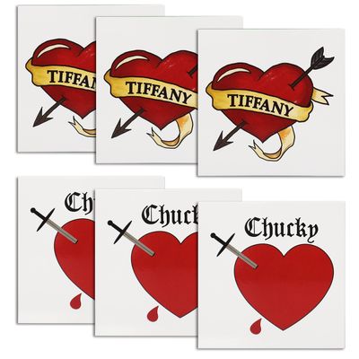 Pandecor Bride Heart Tiffany Heart Temporary Tattoos Stickers for Halloween Costume Cosplay (heart tattoos)