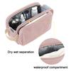 BAGSMART Toiletry Bag for Women, Cosmetic Makeup Bag Organizer, Travel Bag for Toiletries, Dopp Kit Water-resistant Shaving Bag for Accessories, Pink-Medium view 3