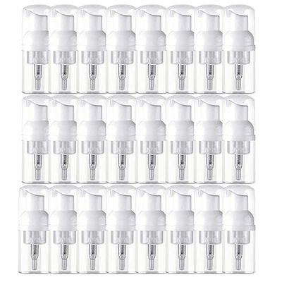1 oz Mini Empty Foam Pump Bottle Refillable Clear Plastic Foam Mousse Pump Bottle Foaming Soap Pump Dispenser for Cleaning, Travel, Cosmetics Packaging24PCS, 30ML, Clear
