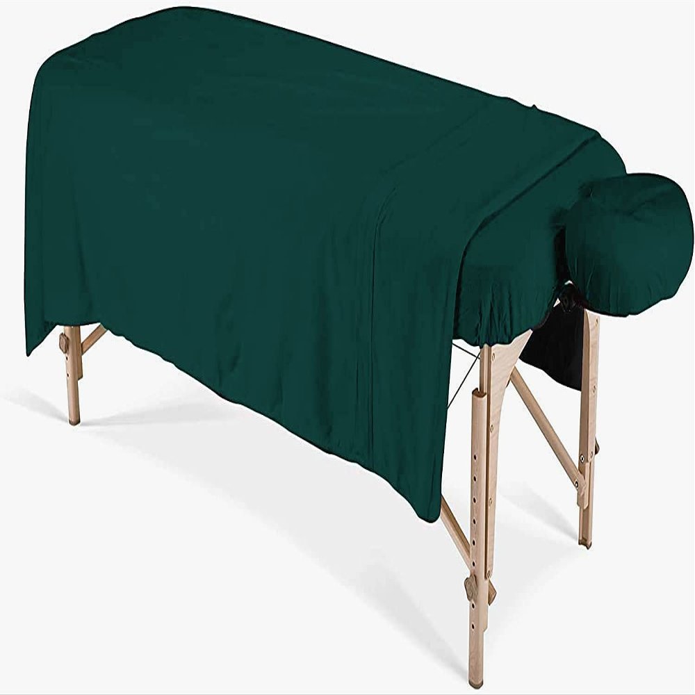 600 Thread Count 100% Egyptian Cotton 3-Piece Massage Table Spa Sheet Set (Teal Solid)