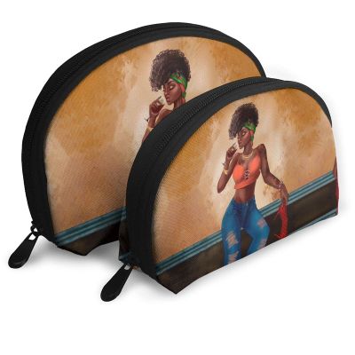 Dudietry Explosion Hair Girl3 Fashion Cosmetic Bags Portable Bag Clutch Pouch Beauty Case set Women Men Travel Purse with Zipper Handbag Organizer 2pcs