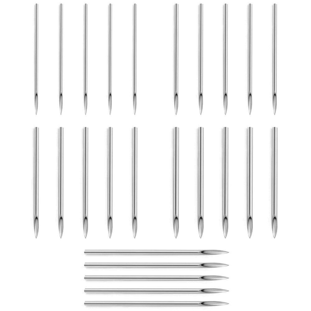 Heienngy Piercing Needleds 20G 18G 16G 14G 12G Surgical Stainless Steel 20gauge 18Gauge 16gauge 14gauge 12gauge Nose Lip Septum Nipple Tongue barbell rings Earrings Studs Piercing Jewelry Needleds
