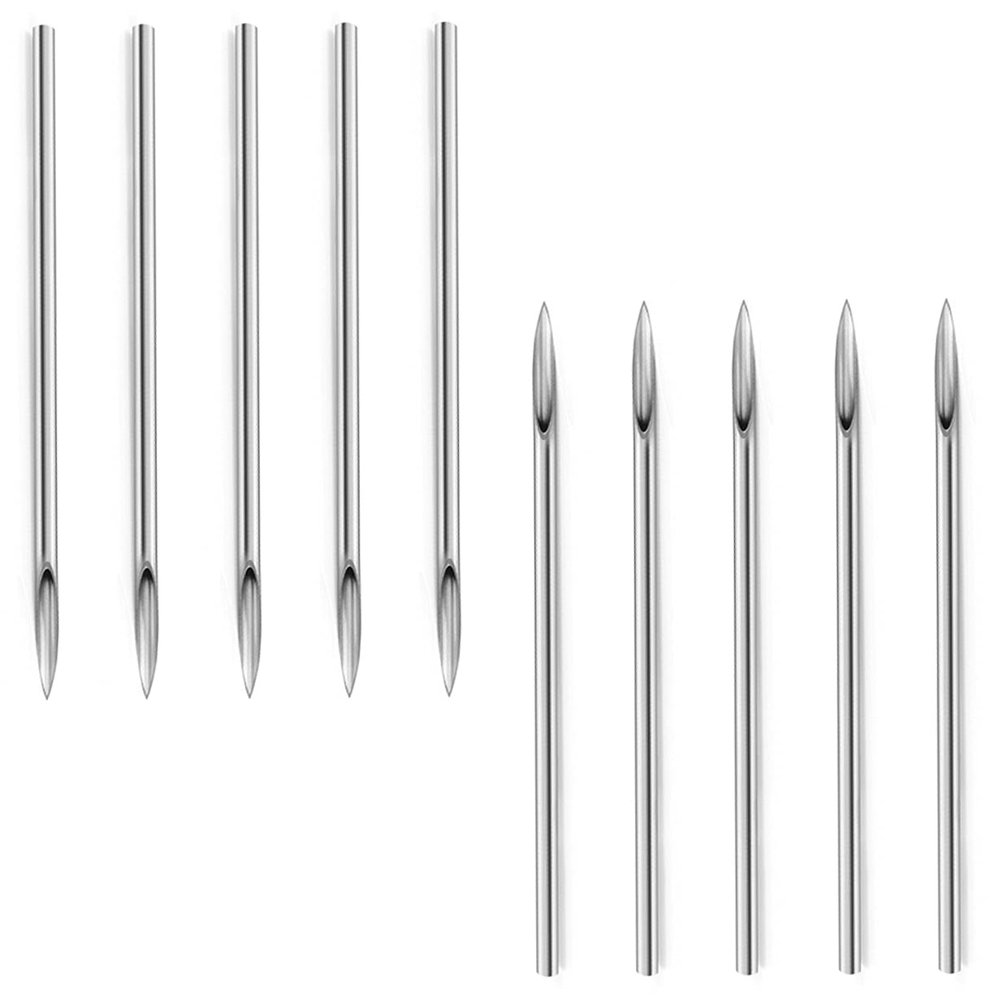 Heienngy 14G Piercing Needles - Surgical Stainless Steel Body Jewelry Kit for Tongue, Nipple, Belly Button & Industrial Piercings